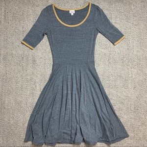 SOLD🌈LuLaRoe Nicole Gray Yellow Short Sleeve Midi